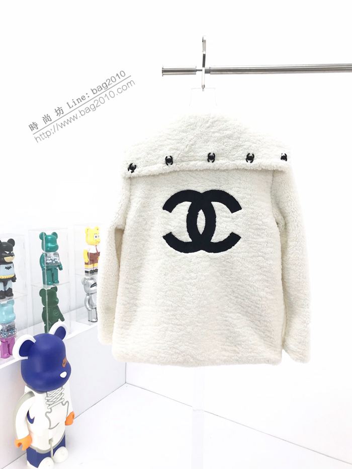 Chanel新款女裝 香奈兒雙Clogo羊羔毛外套  ydi3179